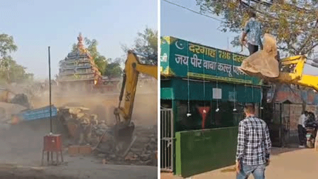 अवैध अतिक्रमण पर अंबाला नगर निगम की बड़ी कार्रवाई, मंदिर और मजार पर चला बुलडोजर