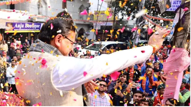 CM Dhami addressed a public meeting